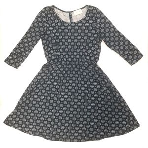 French Grey Blue U-Neck Sheath Dress